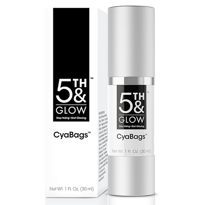 5th & Glow Cyabags - Instant Under Eye Bag Remover Serum For Dark Circles & Puffy Eyes Reduction - Hyaluronic Acid & Vitamin C Cream for Fine Lines, Wrinkles & Crowsfeet, 1 oz