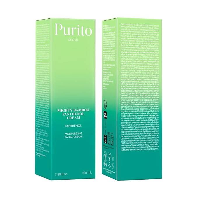 PURITO Post-Acne Moisturizer, Recovery & Glow Boost, Silicone-Free, Non-Comedogenic, Vegan, Korean Skincare, Mighty Bamboo Panthenol Cream, 3.38 fl oz / 100ml