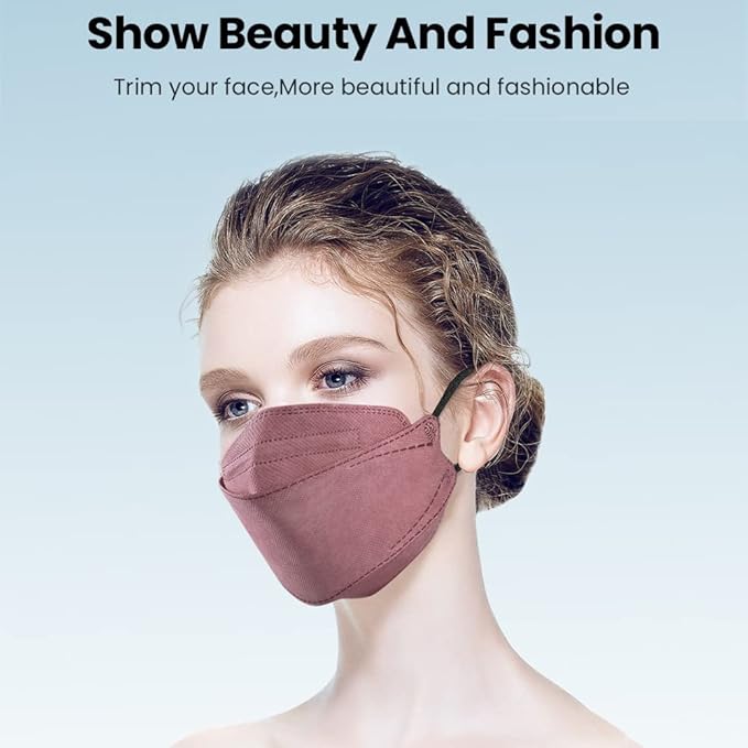 100Pcs KF94 Masks, Individually Wrapped 3D Fish Type Masks for Adult, 4 Layer Protective Face Mask
