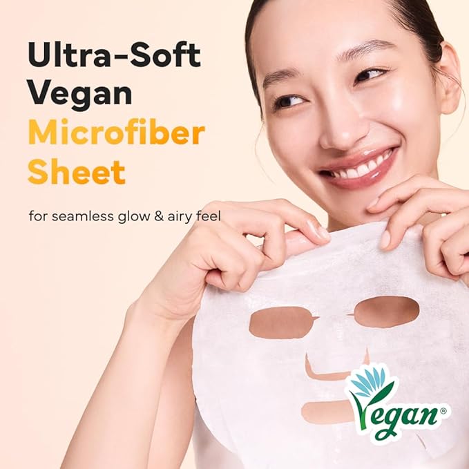 SAM’U PH Sensitive Tone Up Fit Face Mask – Radiance-Enhancing Vegan Sheet Mask with Glutathione, Niacinamide, and Vitamin C, Healthy Glow Travel-Friendly Korean Skincare (5 Sheets)