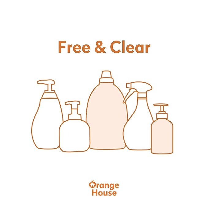 ORANGE HOUSE Liquid Hand Soap with Natural Food-Grade Orange Oil, Fresh Smell, 12 Fl Oz (6 Pack)