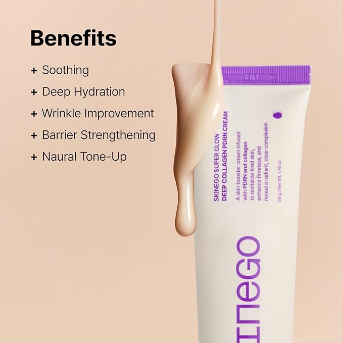 Super Glow Deep Collagen PDRN Cream – 1,000,001ppb PDRN & Collagen, Radiant FinishAdds radiance Moisturizer for Dewy Skin, Firming & Hydrating, Korean Skincare 50g / 1.69 fl.oz.