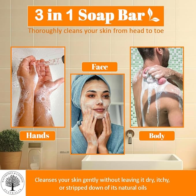 Wavertree & London Sicilian Orange Scented Natural Soap (2 Bars), 7oz Moisturizing French Triple Milled Soap Bars enriched with shea butter - Pure Plant Based Bath & Body Bars for All Skin Types