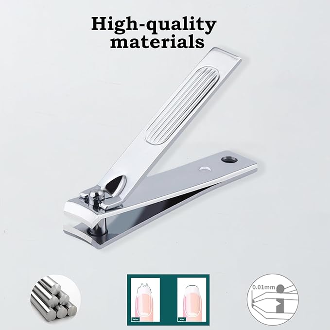Nail Clipper Set Gifts for Men, 6 Pcs Case Fingernail Clipper Christmas Stocking Stuffers for Adults (Grey)