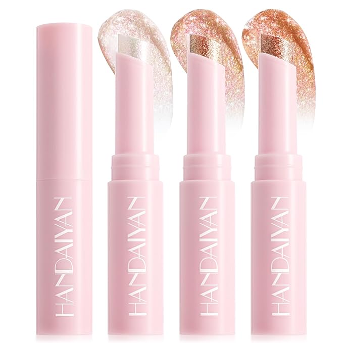 3PCS Crystal Hydrating Jelly Stick Eyeshadow Stick, Glitter Makeup Jelly Shimmer Eye Shadow Crayon, Lightweight Eye Brightener Eye Makeup (03+04+06)