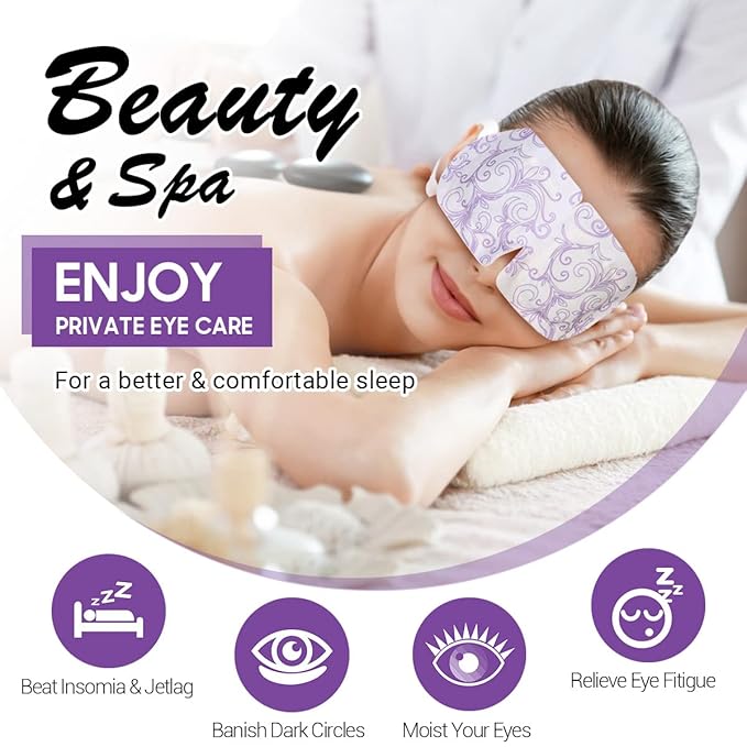 16 Packs Steam Eye Masks for Dry Eyes, Lavender Heated Eye Mask, Relief Tired Eyes & Dark Circle, Warm Compress for Puffiness, Disposable Travel Essentials & Relaxation Set for Women, Christmas