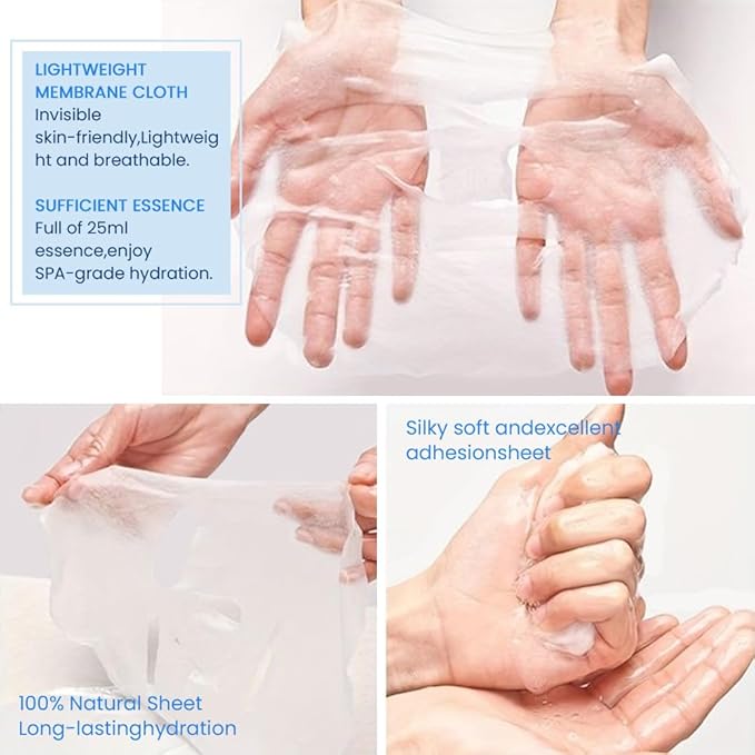 Face Sheet Mask Skincare,Hydrating Spa Face Mask For Sensitive Skin,Moisturize,Nourish for All Skin Types,Natural Skin Care Spa Face Mask for Women Men Girls,Pack of 6