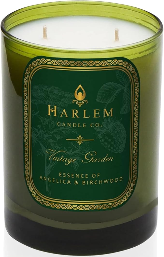 HARLEM CANDLE CO. Vintage Garden - Luxury Scented Soy Candle, 11 oz - 80-Hour Burn Time | Wild Berry, Rose, Absinthe, Angelica, Strawberry Musk, Birchwood | Scented Candles for Home