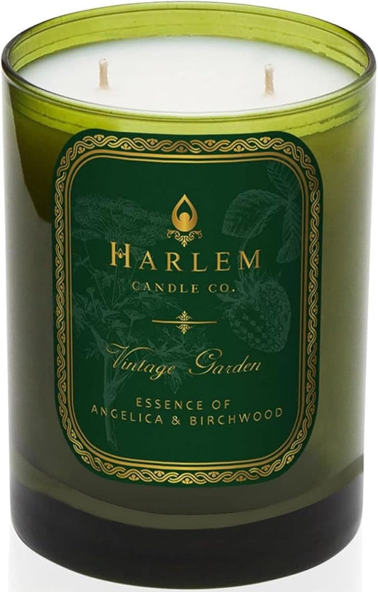 HARLEM CANDLE CO. Vintage Garden - Luxury Scented Soy Candle, 11 oz - 80-Hour Burn Time | Wild Berry, Rose, Absinthe, Angelica, Strawberry Musk, Birchwood | Scented Candles for Home