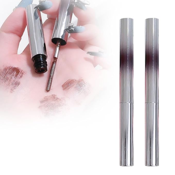 Iron Wand Mascara, 2026 Upgrade Long Lasting Curl Brushless Metal Wand Mascaras Waterproof Tubing Mascara, 3D Curling Eyelash Iron Mascaras for Natural Curling with No Flaking (Brown,2pcs)