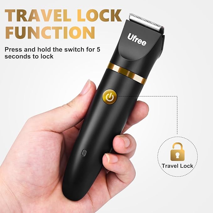 Ufree Body Hair Trimmer for Women, Manscape Pubic Hair Trimmer, 3 in 1 Body Grooming Kit for Lady, Waterproof Body Electric Shaver Razor, Grooming for Face and Body, Gifts for Women, Black