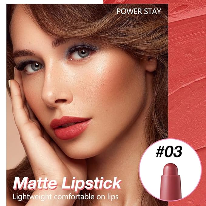 Coral Orange Red Matte Lipstick Crayon for Women, Long Lasting Waterproof Velvet Lip Liner Pencil, High Pigment Creamy Lipstick, Longwear Non-Drying Lip Makeup Cruelty-free 24 Hours, 03#