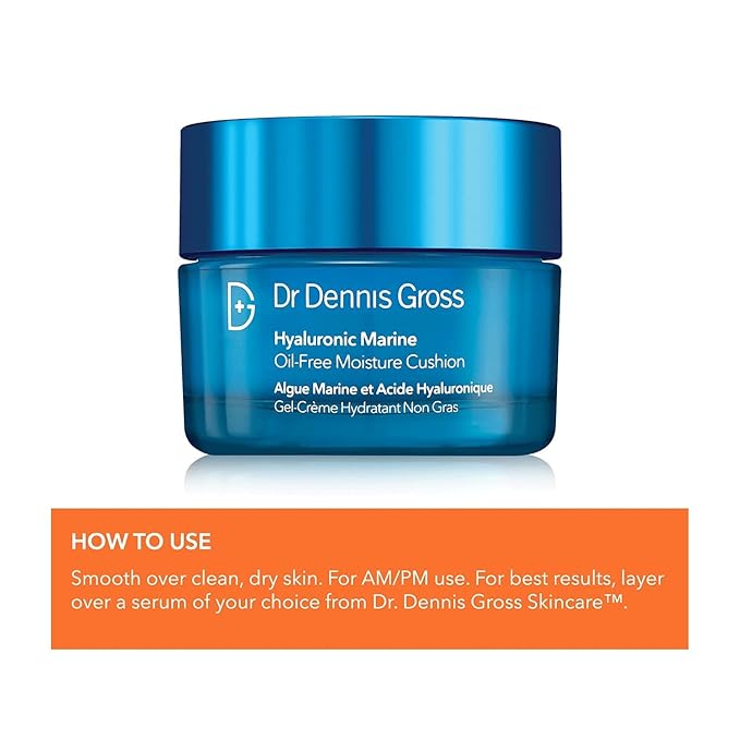 Dr Dennis Gross Hyaluronic Marine™ Oil-Free Moisture Cushion: for Dull, Dehydrated or Dry Skin, 2 fl oz