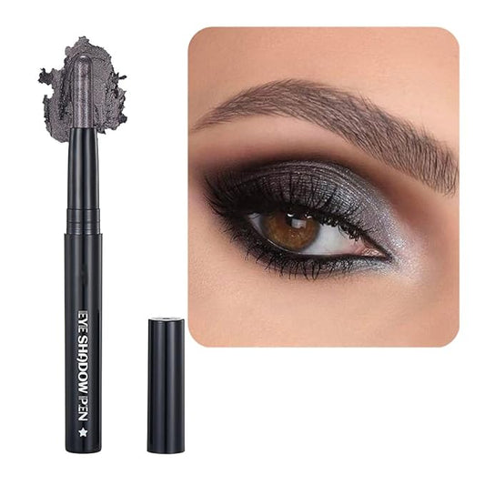 Dark Gray Eyeshadow Stick Makeup, Smooth Cream Shimmer Eye Shadow Pencil, Waterproof Hypoallergenic Long Lasting Crayon, Glitter Primer Palette Eyeliner