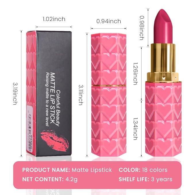 3 Pcs Matte Velvet Lipstick Set, Nude Long Lasting Matte Lipstick 24H Waterproof, Natural Lip Makeup, Non-Stick Lipstick Makeup for Women