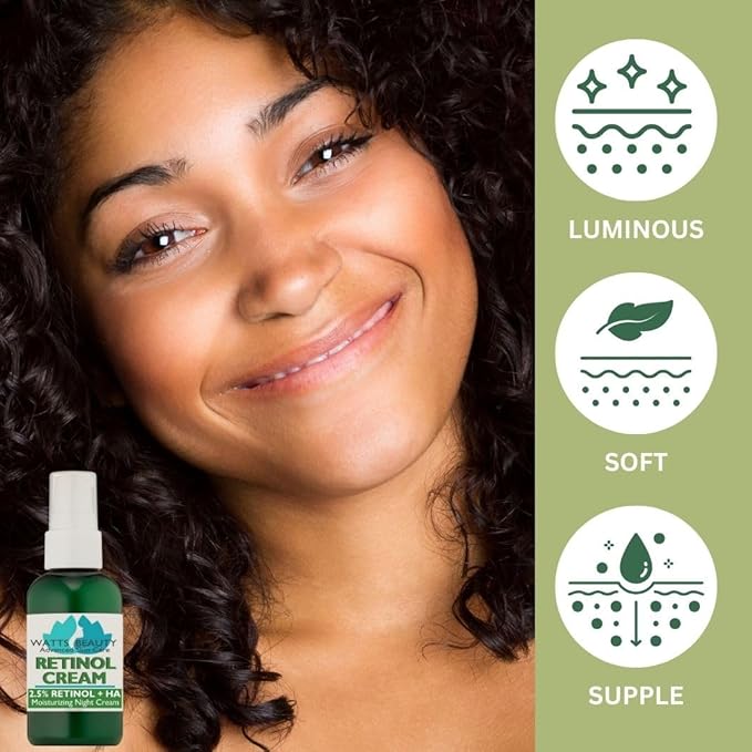 2.5% Retinol Cream for Face and Body - Lightweight, pore-friendly cream containing anti-aging retinol, hyaluronic acid, vitamin E, vitamin B5, and jojoba oil for all skin types - 4.48 oz.