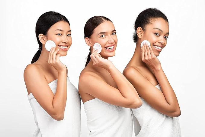 Organic Cotton Rounds, Bulk 1200 Count - Makeup Remover Pads for Face, Lint-Free