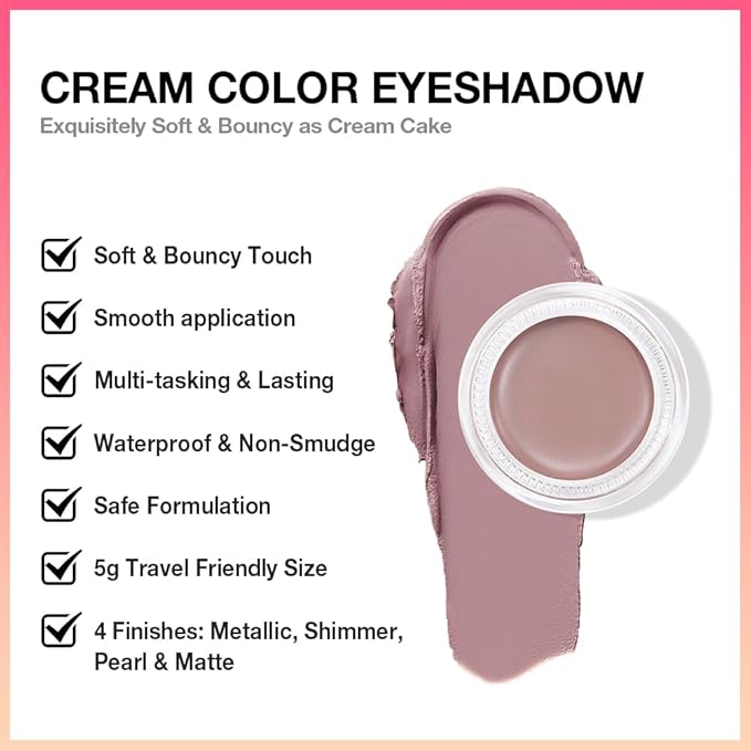 evpct Matte Putty Single Cream Eye Shadow Palette Pot Makeup for Older Women, Highly Pigmented Monochrome Cream to Powder Eyeshadow Palette Matte Liquid eyeshadow, Natural Waterproof Blendable