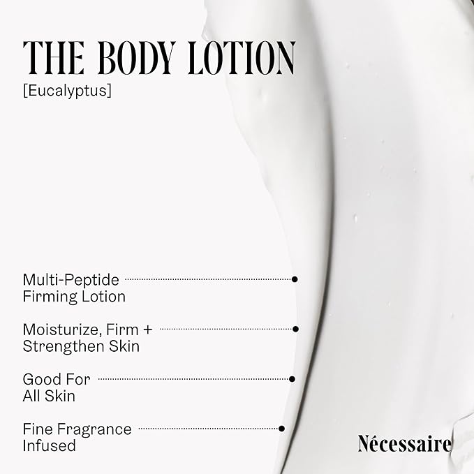 Nécessaire The Body Duo (Eucalyptus) Holiday Gift Set - The Body Wash 16.9oz + The Body Lotion 15.2oz for Women + Men. Multi-Oil Shower Gel Cleanser + Multi-Peptide Body Moisturizer. Non-Comedogenic.