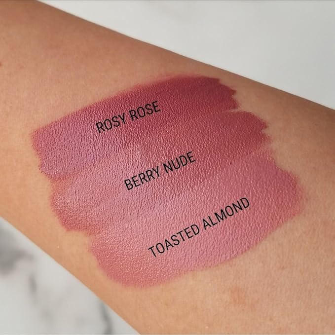 Aromi Matte Liquid Lipstick | Long-Lasting, Dusty Rose Lip Color, Waterproof, Rosy Nude Shade, Vegan Makeup, Cruelty-free (Berry Nude)