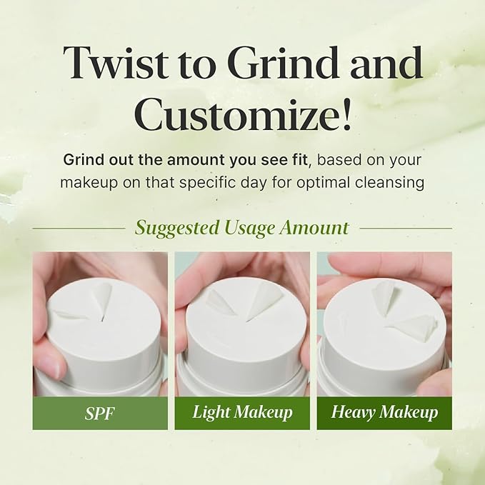 CKD Green Plum AHA·BHA Grinding Cleansing Oil Balm - Sherbet Balm Korean Cleanser for Makeup, Sebum & Blackhead Removal. Exfoliating with 4-Acid Complex for All types of Skin. 1.75 fl oz