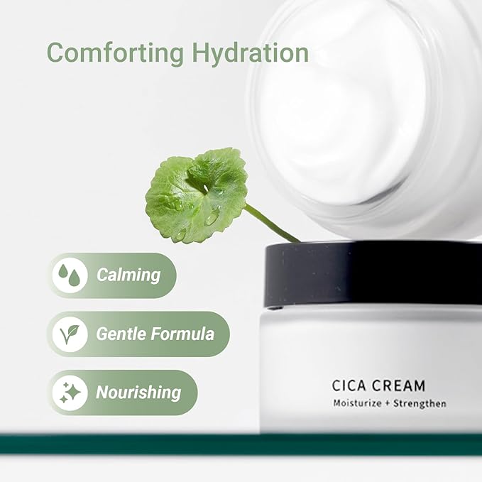 Meebak Cica Cream | Daily Repair Moisturizer with Niacinamide, Ceramide, & Retinol | Deep Hydration & Soothing | Locks in Moisture | Suitable for Sensitive Skin