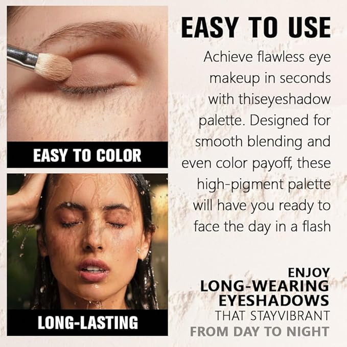 Single Matte Eye Shadow Palette Makeup, Blue Matte Eyeshadow for Women, Monochrome Eye Shadow Makeup, Pigmented Waterproof Sombras Para Ojos, Vegan, Talc, Paraben & Cruelty Free, 34