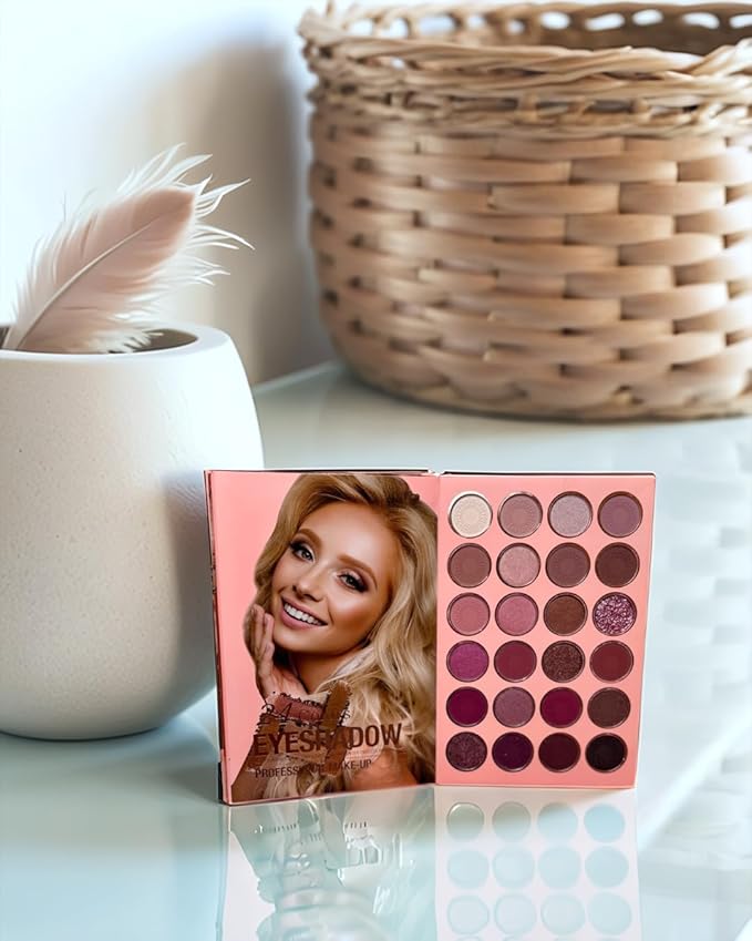 Multi-Color Makeup Palette Book – 48 Eyeshadow Shades + 6 Blush, Highlighter & Contour Powders | Multi-Functional Professional Matte & Shimmer Makeup Kit for Eyes & Face