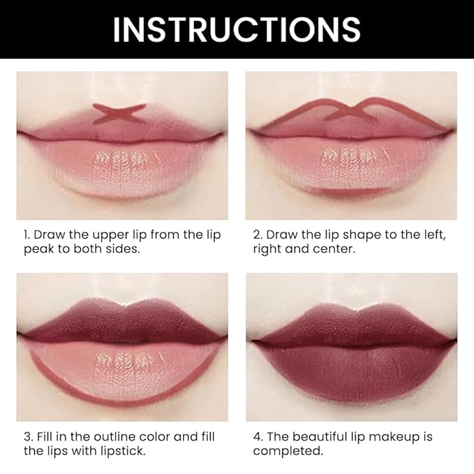 evpct 3Pcs Rose Chocolate Burgundy Red Matte Lip Liner and Lipstick Combo Set Kit for Women, Lipstick Red Magic 24 Hours Lip Liner Gloss Makeup Set Long Lasting Waterproof 24 labial, 34# 35# 36#