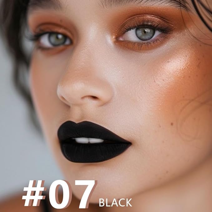 AMY'S DIARY Black Matte Crayon Lipstick Lip Makeup, Precision Tip Matte Lip Crayon, Longwear Up To 24Hrs, Lead The Way,Smudge Waterproof for Women Smudge Waterproof for Women (7# Black, 1 pc)