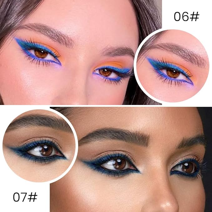 evpct 2Pcs Light Dark Blue Gel Eyeliner Pencils Eye Black Face Paint Stick Lipstick Halloween Makeup Set Waterproof Smudge Proof Eyeliner Pen Crayon Smokey Eye delineador de ojos contra el agua