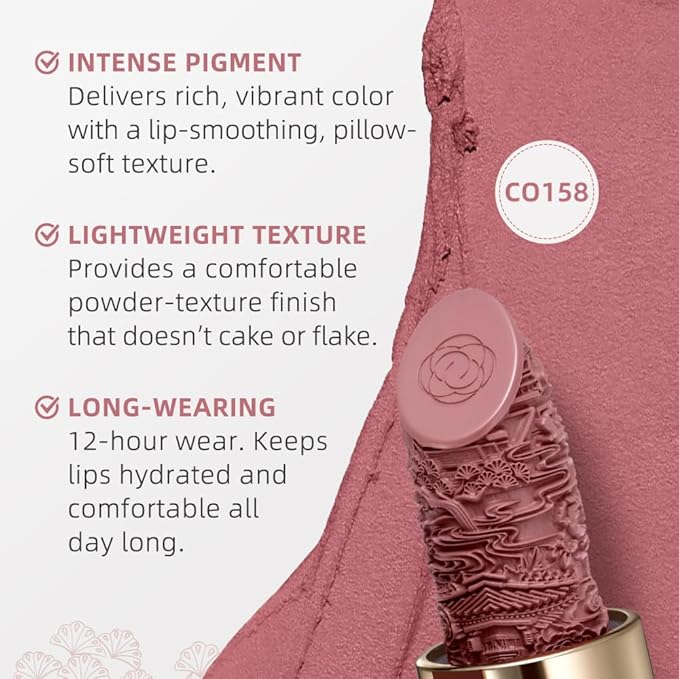 Catkin Semi-Matte Lipstick Hydrating High Impact Color Infused with Vitamin E and Avocado Oil Smooth Soft Texture Long Lasting Matte Finish 158