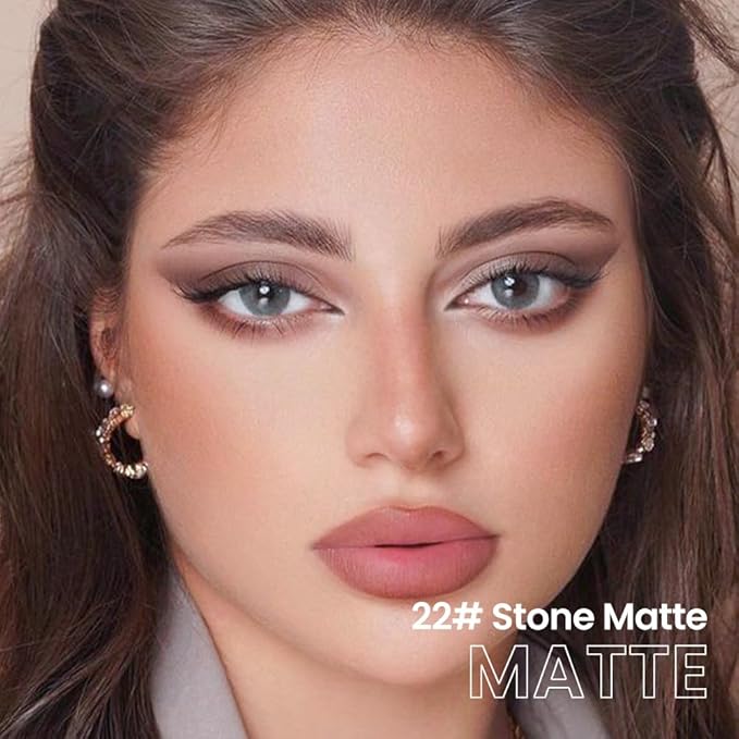evpct Stone Matte Cream Eye Shadow Brightener Sticks Set for Eyes, Stone Matte Pencil Eye shadow Applicator Stick Pen Palette Makeup Waterproof 22#