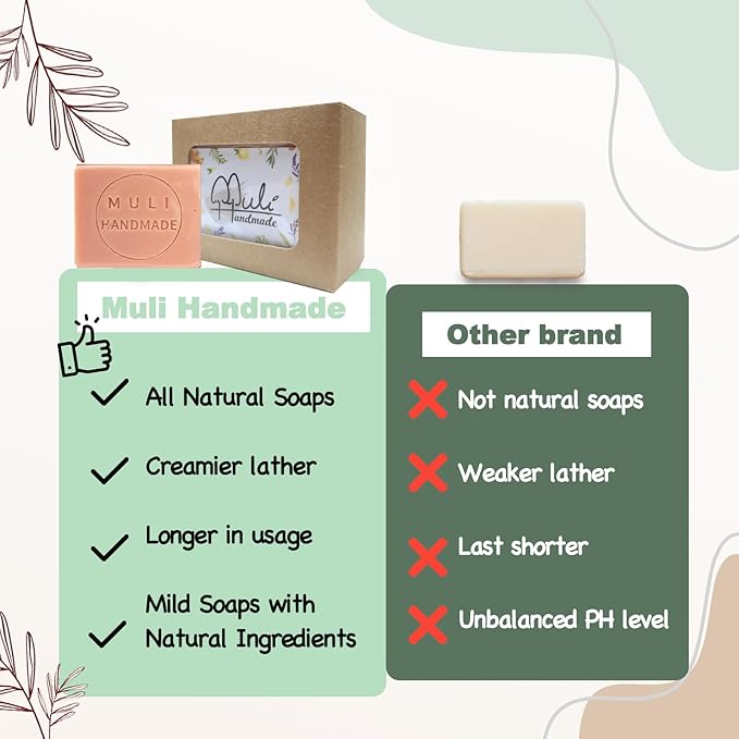 Natural Handemade Bar Soap for Men and Women with Essential oils, Scented Bar Soaps for Bath, Fragrance Regular Use Gift Set (Pack of 1) Rose Marseille