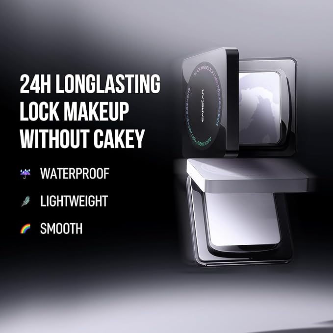 CARSLAN 1.0 Soft Focus Pressed Setting Powder + Black Magnet Setting Spray, Longwear Oil Control, Waterproof Combo, All Day Longlasting Makeup Set