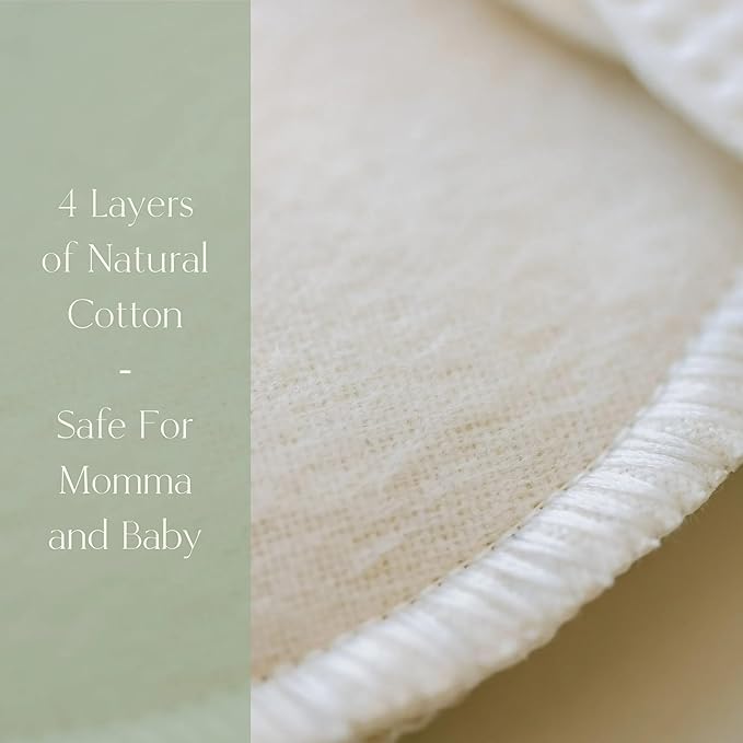 100% Cotton Washable Nursing Pads for Breastfeeding, Reusable & Breathable Leak Protection – 8 Pack (Natural)