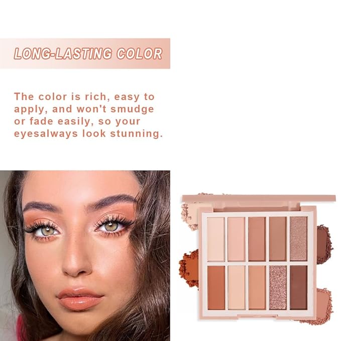 Neutral Nude Eye Shadow Palette,Matte Nude Pink Light Color Cream Eyeshadow Palette,Make Up Pallets for Women Natural Eyeshadow for Eyes Long Lasting Naturing-Looking