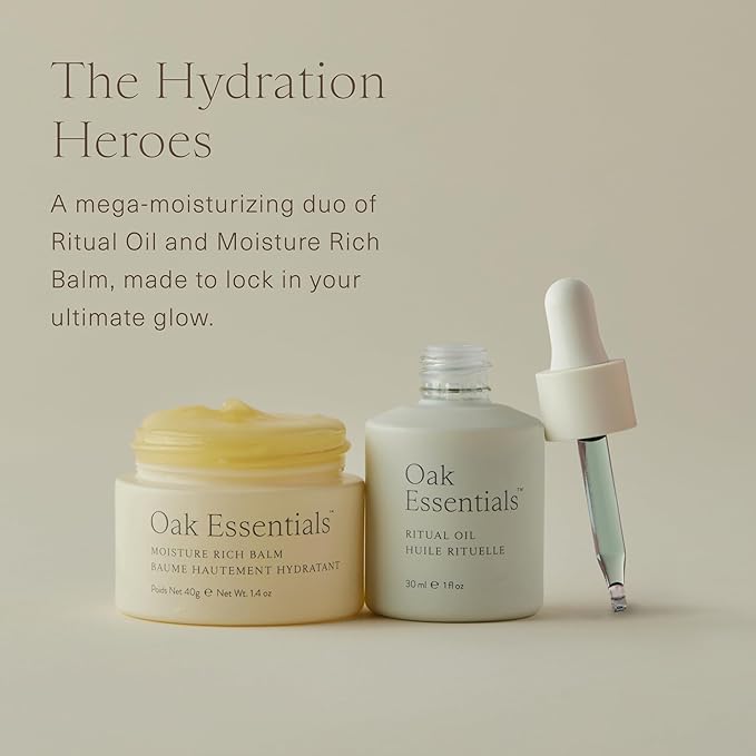 Oak Essentials Hydration Heroes Set | 2-Piece Moisturizing Kit with Blue Tansy Ritual Oil & Sea Buckthorn Moisture Rich Balm