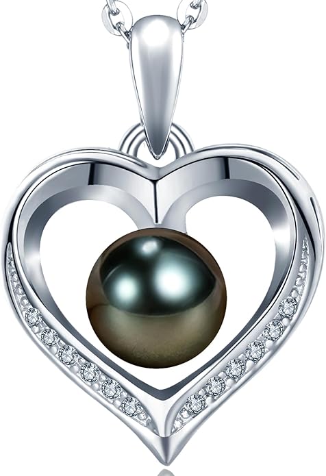 Mothers Day-Gifts for Wife Her Mom Couple Women-Wedding Birthday Anniversary Fine Jewelry-Wife Grandma Valentine's Christmas Day Gifts,Tahitian Pearl Necklace