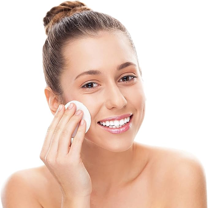 MSQ Cotton Rounds (500 Count), Makeup Remover Pads, Hypoallergenic, Face Cotton Pads, Facial Cleansing Round Cotton Pads, Lint-Free