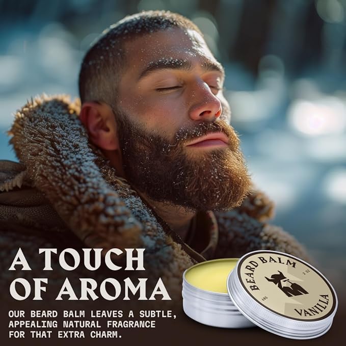 Striking Viking Beard Balm for Men - Leave in Beard Conditioner - Styling Balm Made with Naturally Derived Beard Butter, Argan & Jojoba Oils (2 Ounce (Pack of 1), Vanilla)