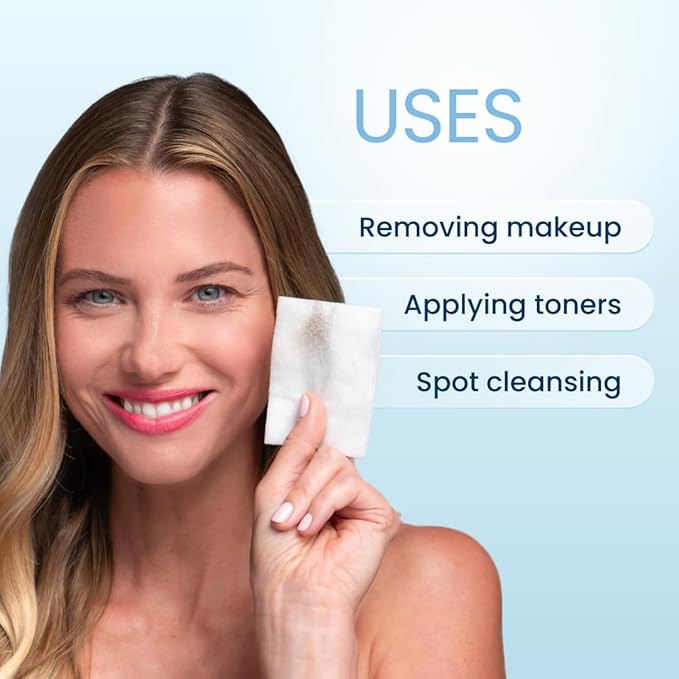 Clean Skin Club Cloud Pads, Ultra-Soft & Thick Face Pads, 100% Organic Cotton Dermatologist-Approved Makeup Remover and Toner Applicator, Sensitive-Skin Safe, 60 Count (Pack of 1)
