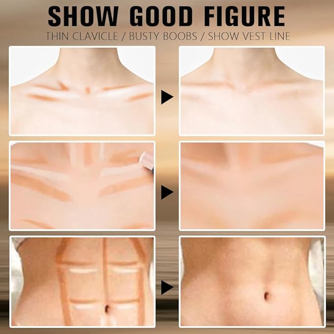 evpct Nude Brown & Nude Cream Contour Stick Face Body Makeup Dual Ended, no Transfer Waterproof 2 in 1 Cream Concealer Stick Contouring Makeup, Nose Contour Bronzer Sticks Face Highlighter Make up