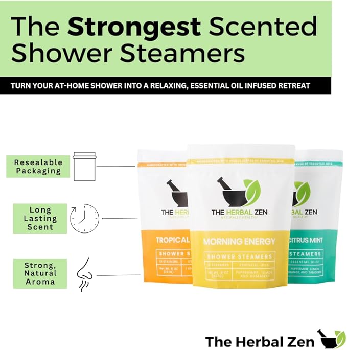 Bulk Shower Steamers with Essential Oils Combo Set by The Herbal Zen (3 Packs of 10 Tablets, Value Set), Bulk Shower Bombs, Relaxation Gift for Women and Men, Birthday Gifts, Mothers Day Gift