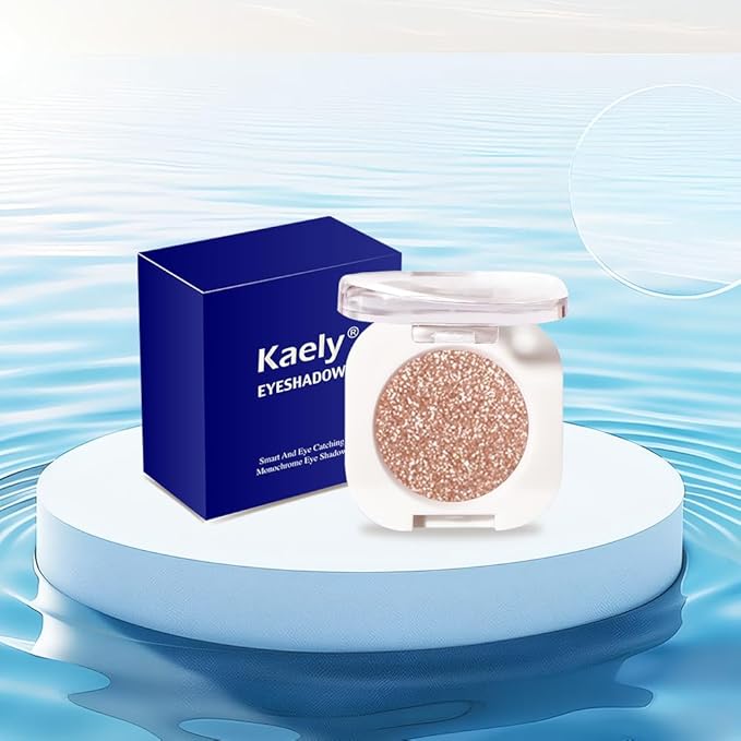 Single Glitter Shimmer Sparkle Eye shadow Palette Makeup, Light Brown Glitter Eyeshadow for Women, Pigmented Waterproof Sombras Para Ojos, Vegan, Talc, Paraben & Cruelty Free, 09