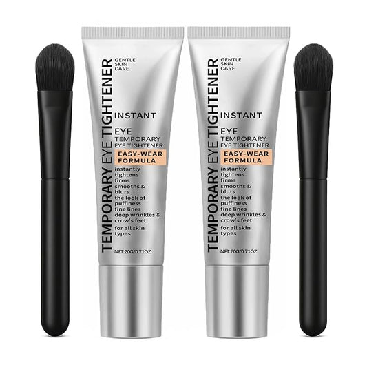 Perfection Eye Tightener Cream 2PCS with 2 Brushes – Instant Firming Lotion for Puffiness, Fine Lines & Wrinkles, Lightweight Easy-Wear Formula, Gentle Skin Care for All Skin Types