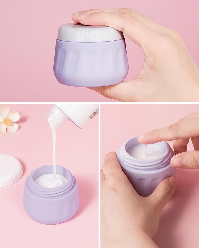 Travel Bottles for Toiletries 8 Pack, Travel Size Toiletries, Tsa Approved Travel Size Containers 3oz, with Travel Essentials Clear Bag, Leak Proof Silicone Squeezable Creams Jars