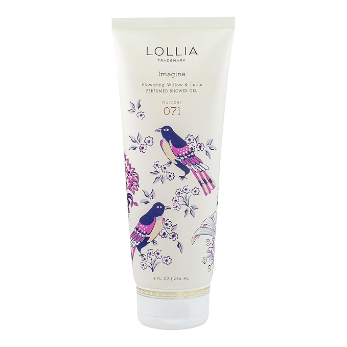 LOLLIA Imagine Shower Gel, 8 fl. oz. – Flowering Willow & Lotus – Scented Shower Gel Body Wash, Shea Butter Body Wash, Bath Wash for Women