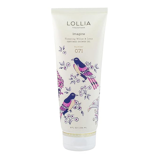 LOLLIA Imagine Shower Gel, 8 fl. oz. – Flowering Willow & Lotus – Scented Shower Gel Body Wash, Shea Butter Body Wash, Bath Wash for Women