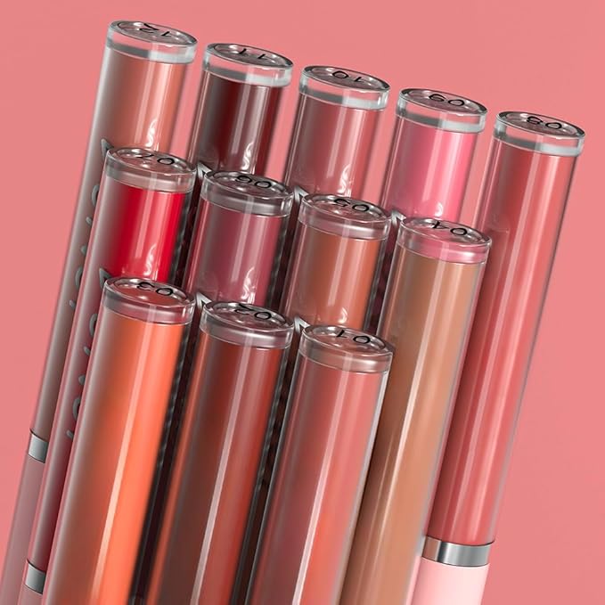 AMY'S DIARY 2pcs Chocolate Lip Liner & Lipstick&Shiny Clear Lip Oil Makeup Set, Liquid Lipstick 24H and Lip Liner Set Matt Liquid Lips Make Up Waterproof Long Lasting (02#, 2 Pcs Set)